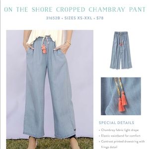 NWT Matilda Jane Cropped Chambray Pants